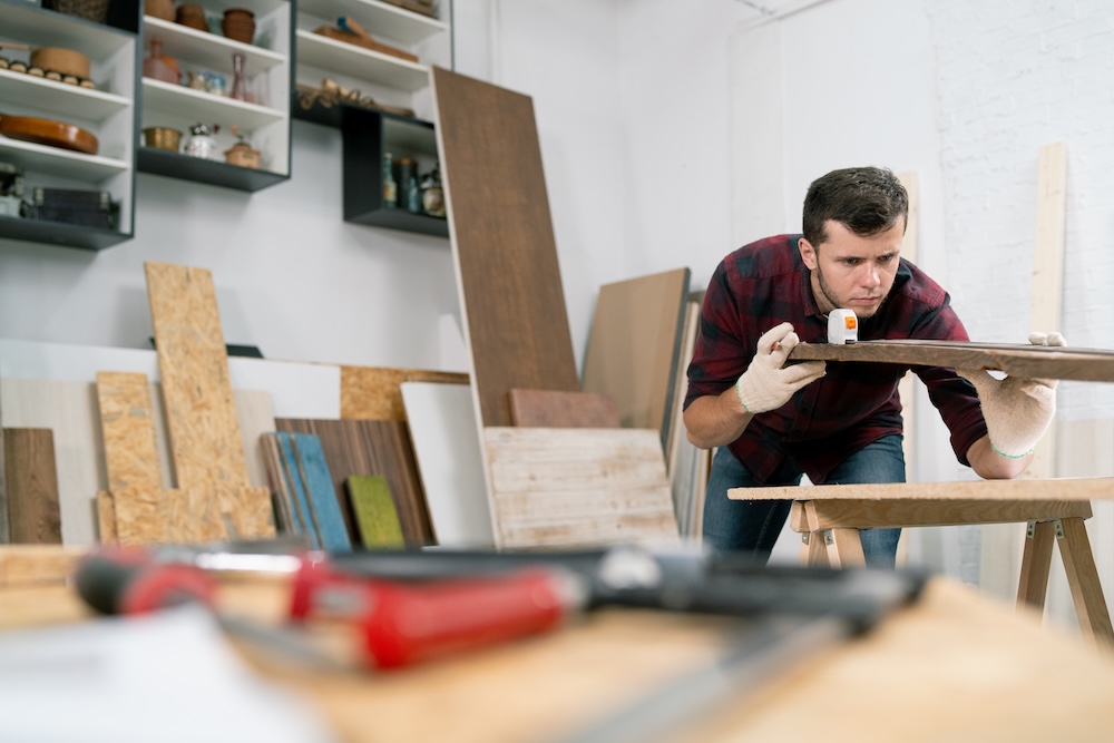 a man working on a home remodel